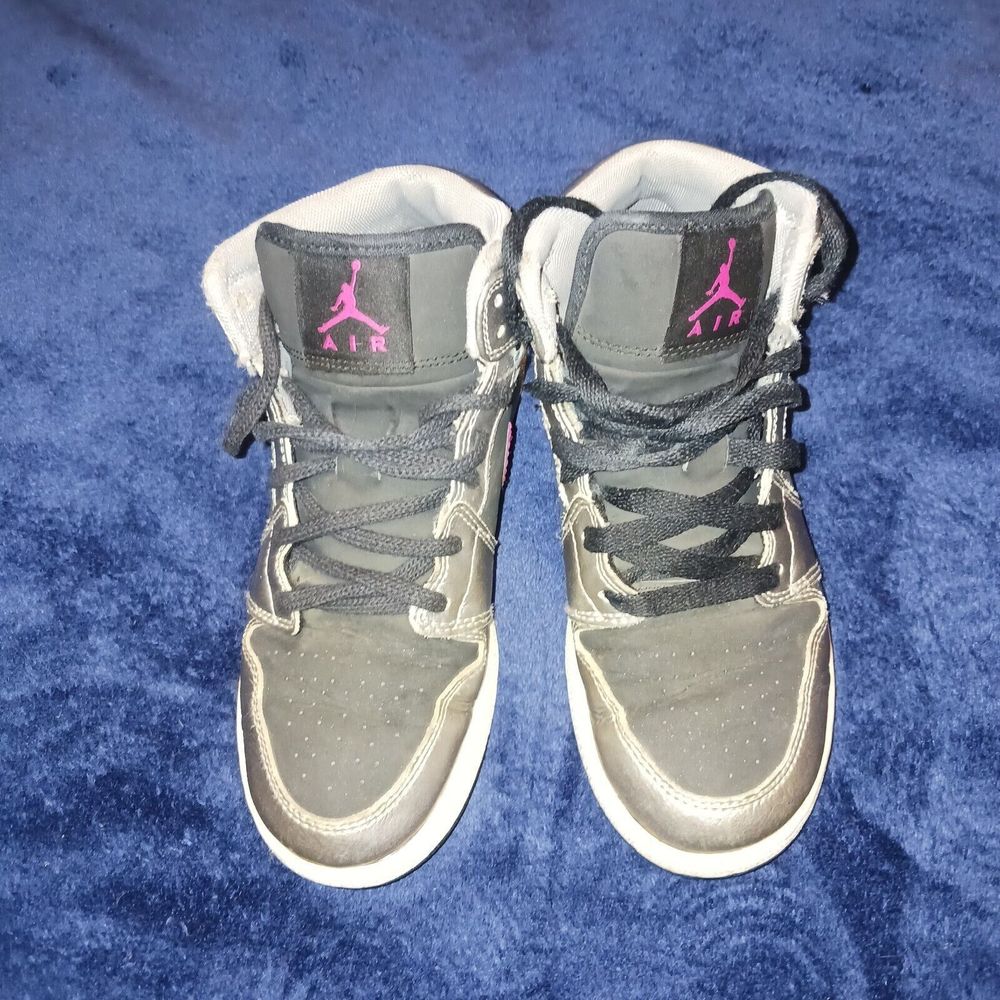 Nike Air Jordan 1 Phat GS Youth Size 3.5Y 'Silver Berry Black' 454659-013 Black